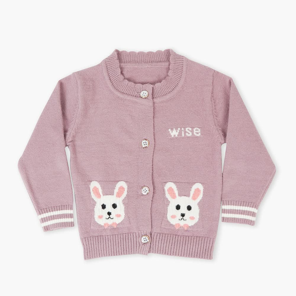 Newborn Girls Sweater - Light Purple, Newborn Girls Winterwear, Chase Value, Chase Value