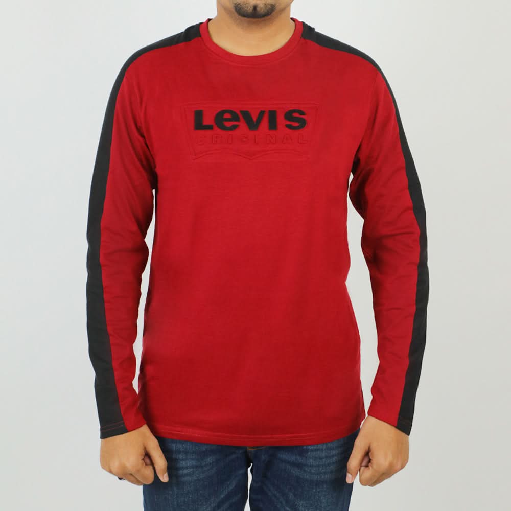 Men's Full Sleeves Round Neck T-Shirt - Maroon, Men's T-Shirts & Polos, Chase Value, Chase Value