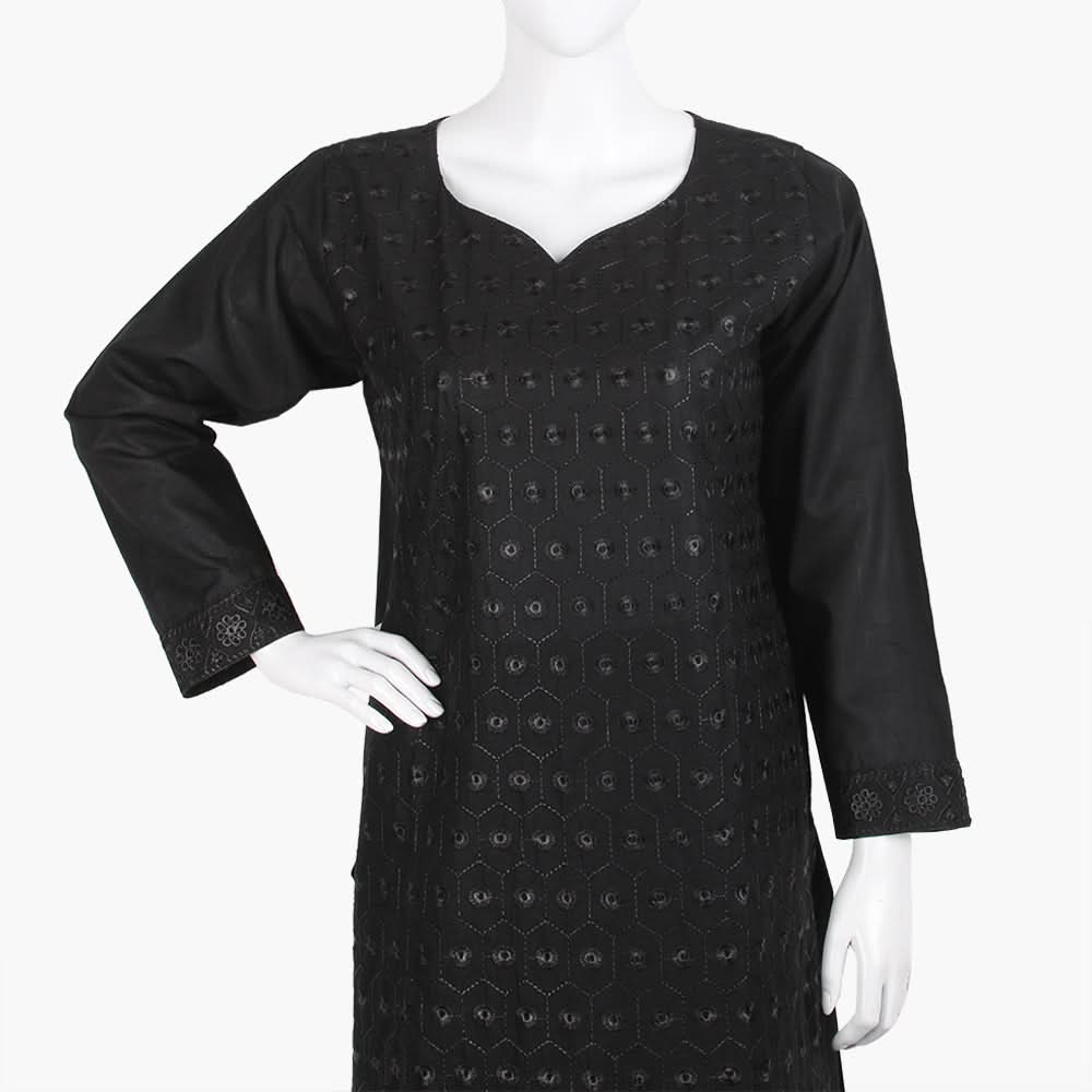 Women's Embroidered 2Pcs Suit - Black, Women Shalwar Suits, Chase Value, Chase Value
