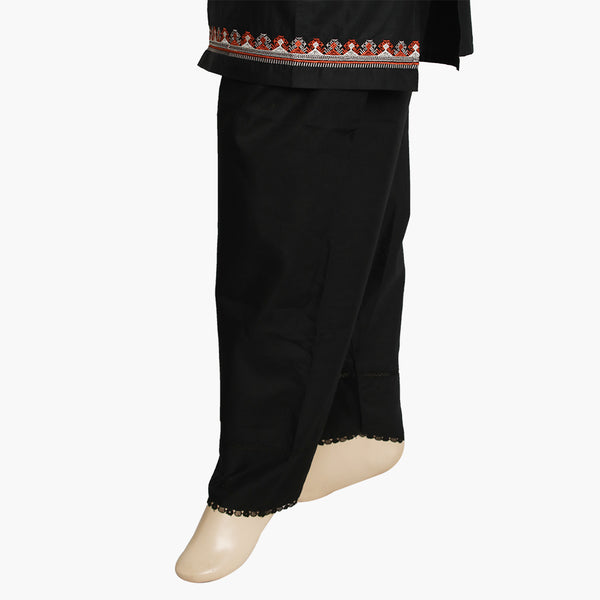 Women's Shalwar With Embroidery - Black, Women Pants & Tights, Chase Value, Chase Value