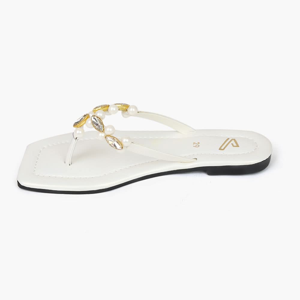 Girls Slipper - White, Girls Slippers, Chase Value, Chase Value