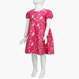 Girls Printed Frock  - Fushia, Girls Frocks, Chase Value, Chase Value