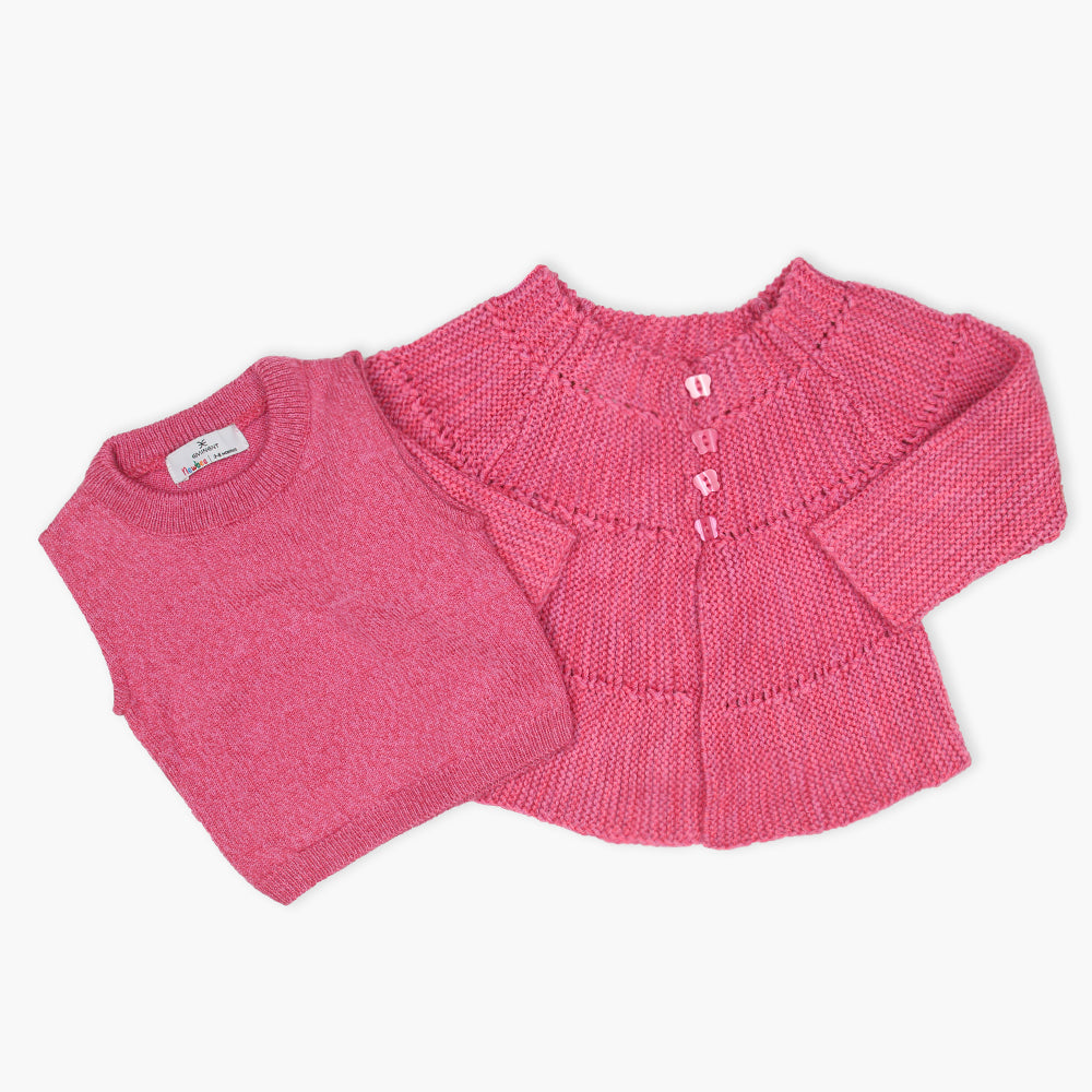 Newborn Girls Sweater - Pink, Newborn Girls Winterwear, Chase Value, Chase Value