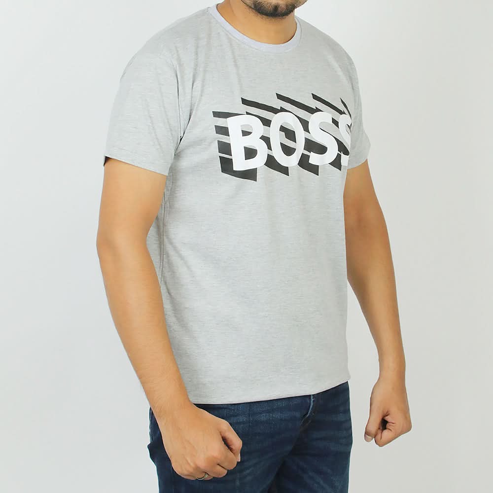 Men's Half Sleeves Printed T-Shirt - Grey, Men's T-Shirts & Polos, Chase Value, Chase Value