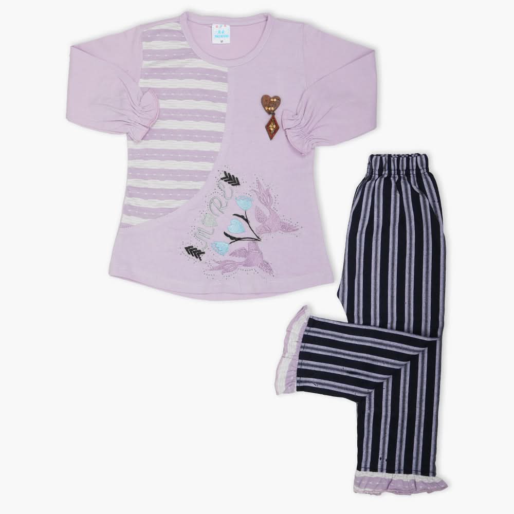 Girls Full Sleeves Tight Suit - Light Purple, Girls Suits, Chase Value, Chase Value