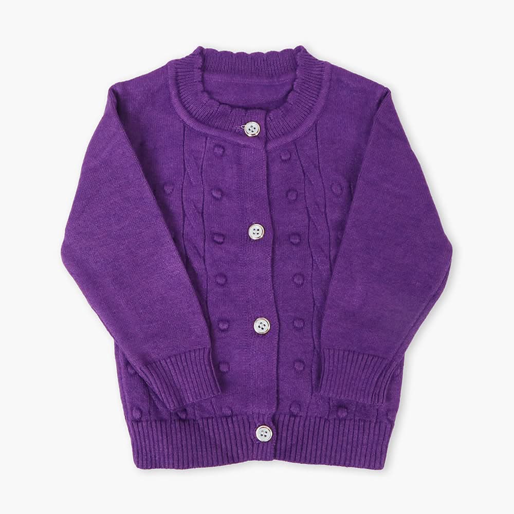 Newborn Girls Sweater - Dark Purple, Newborn Girls Winterwear, Chase Value, Chase Value