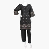 Women's Embroidered 2Pcs Suit - Black, Women Shalwar Suits, Chase Value, Chase Value