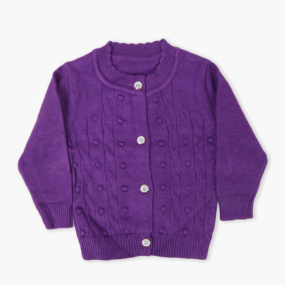 Newborn Girls Sweater - Dark Purple, Newborn Girls Winterwear, Chase Value, Chase Value
