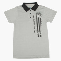 Boys Half Sleeves Polo T-Shirt - Light Grey, Boys T-Shirts, Chase Value, Chase Value