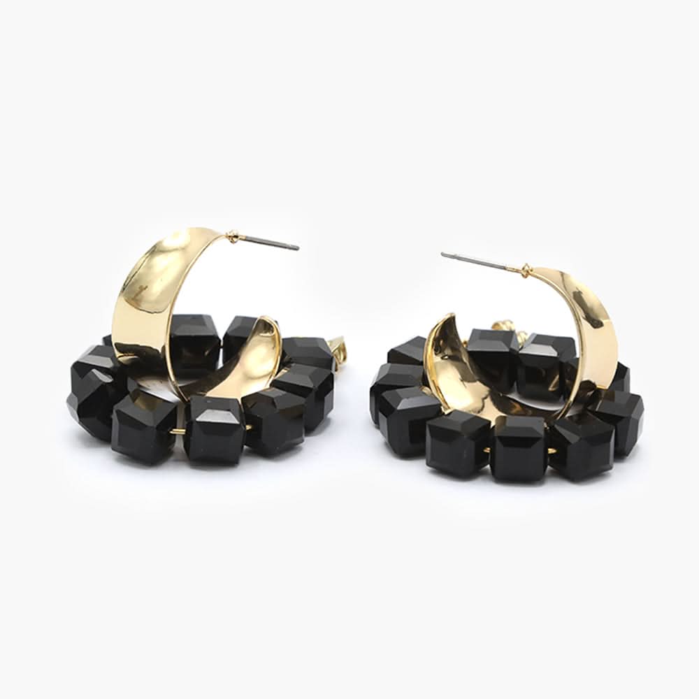Women's Ear Hoops - Black, Women Earrings & Tops, Chase Value, Chase Value