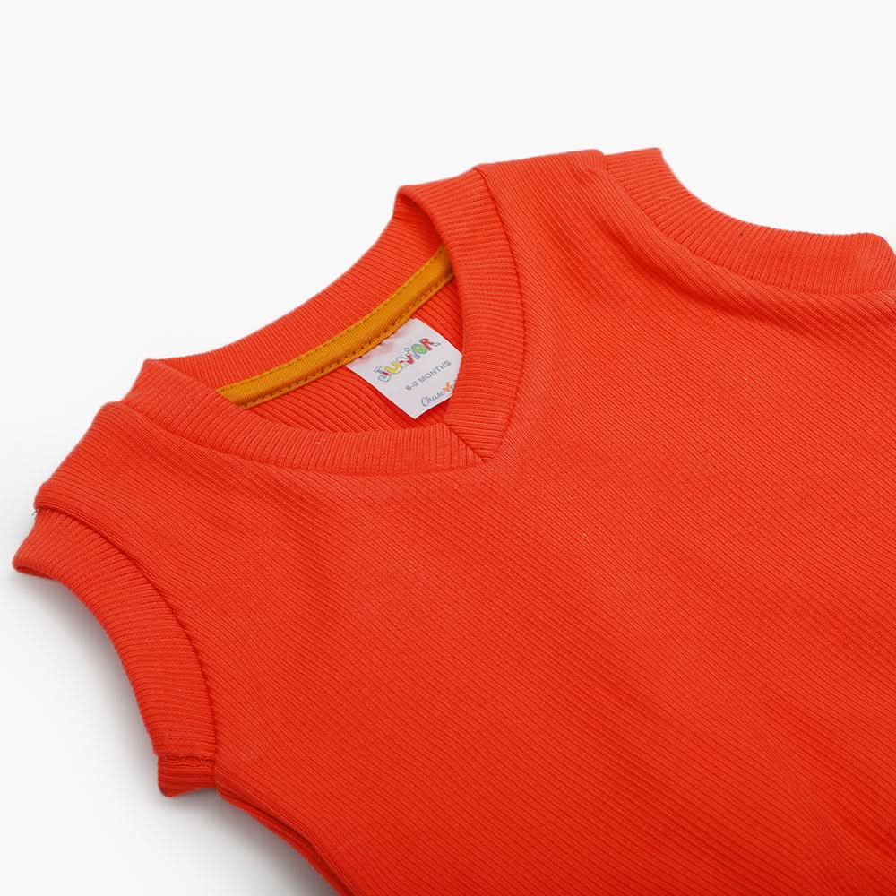 Newborn Boys Sleevesless Sweater - Orange, Newborn Boys Winterwear, Chase Value, Chase Value