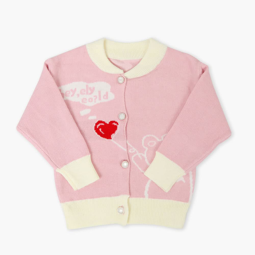 Newborn Girls Sweater - Light Pink, Newborn Girls Winterwear, Chase Value, Chase Value