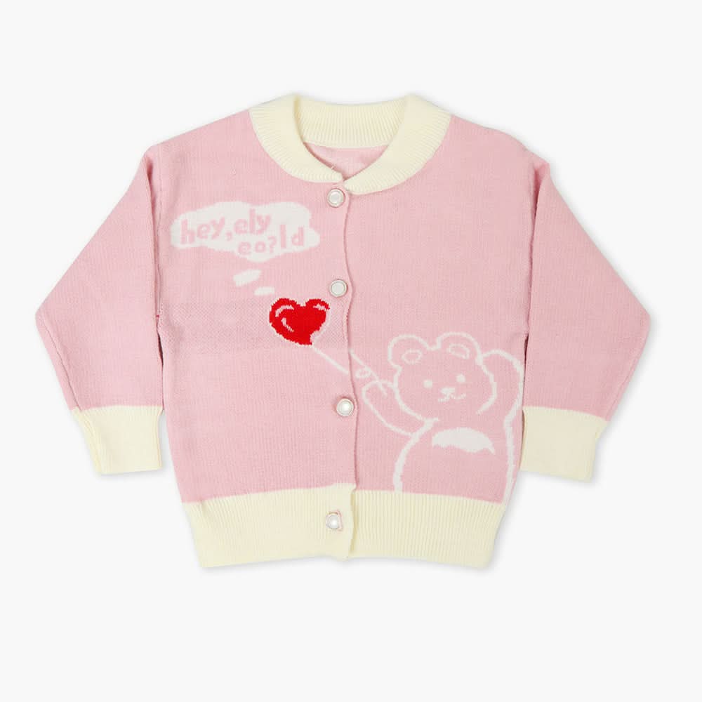 Newborn Girls Sweater - Light Pink, Newborn Girls Winterwear, Chase Value, Chase Value
