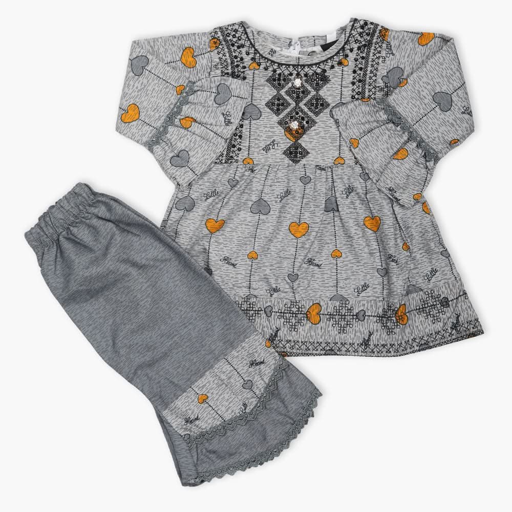 Newborn Girls Full Sleeves Suit - Grey, Newborn Girls Winterwear, Chase Value, Chase Value