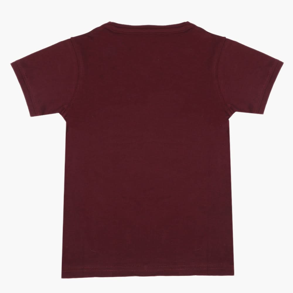 Boys Half Sleeves T-Shirt - Maroon, Boys T-Shirts, Chase Value, Chase Value