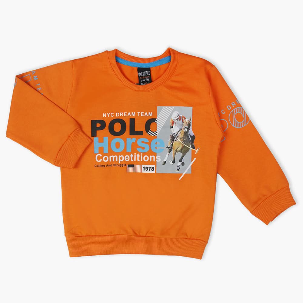 Boys Full Sleeves T-Shirt - Orange, Boys T-Shirts, Chase Value, Chase Value