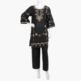 Women's Embroidered 2Pcs Suit - Black, Women Shalwar Suits, Chase Value, Chase Value