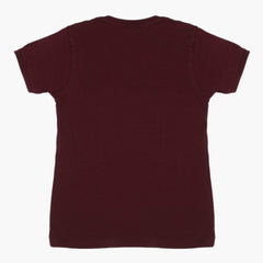 Boys Half Sleeves T-Shirt - Maroon, Boys T-Shirts, Chase Value, Chase Value