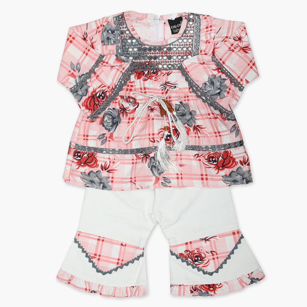 Newborn Girls Full Sleeves Suit - Pink, Newborn Girls Winterwear, Chase Value, Chase Value