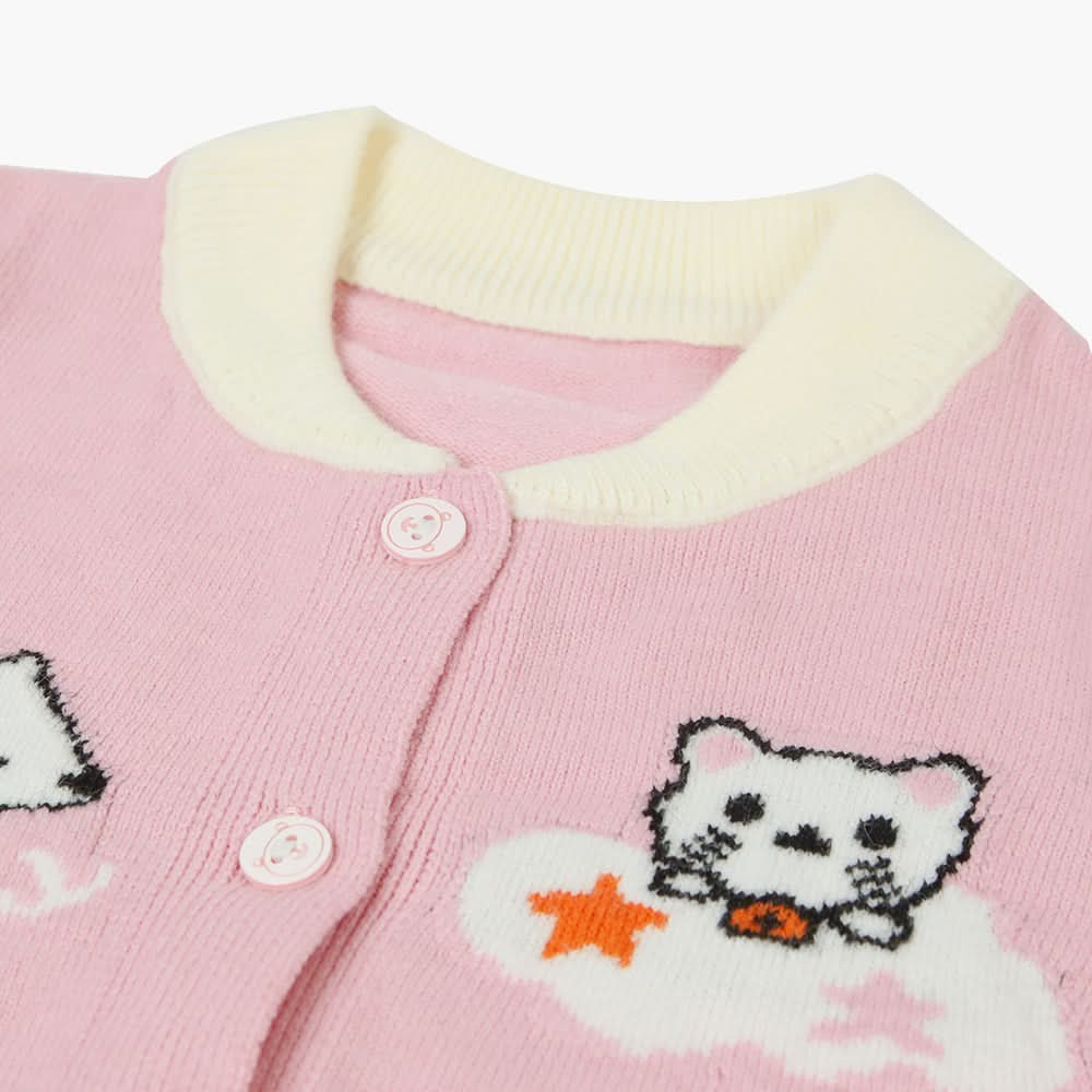 Newborn Girls Sweater - Tea Pink, Newborn Girls Winterwear, Chase Value, Chase Value