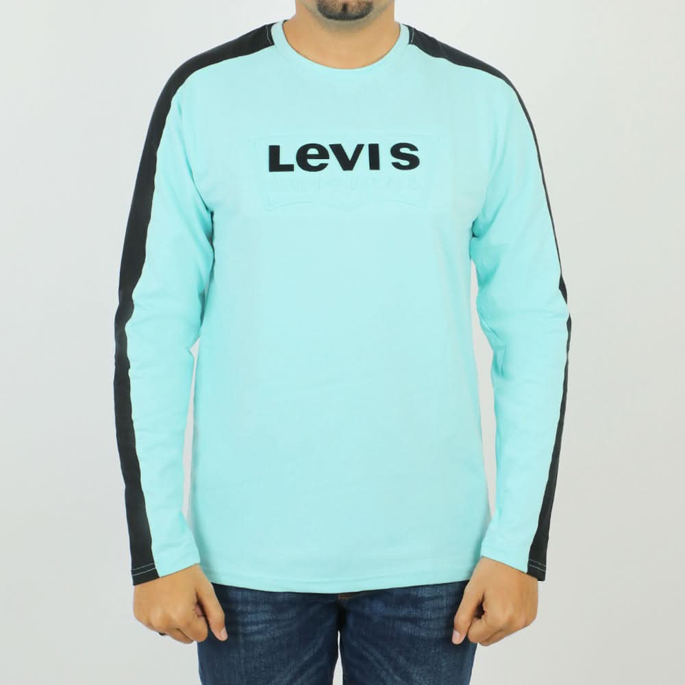 Men's Full Sleeves Round Neck T-Shirt - Cyan, Men's T-Shirts & Polos, Chase Value, Chase Value