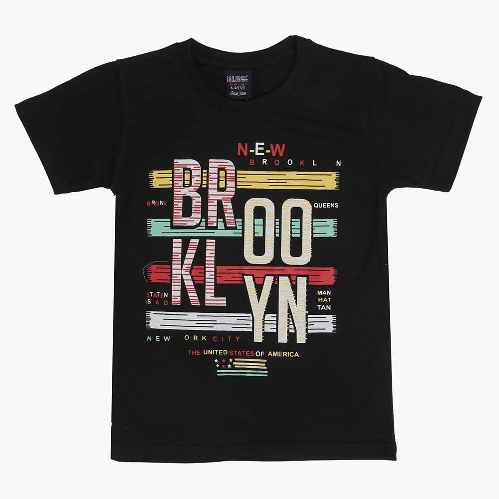 Boys Half Sleeves T-Shirt - Black, Boys T-Shirts, Chase Value, Chase Value