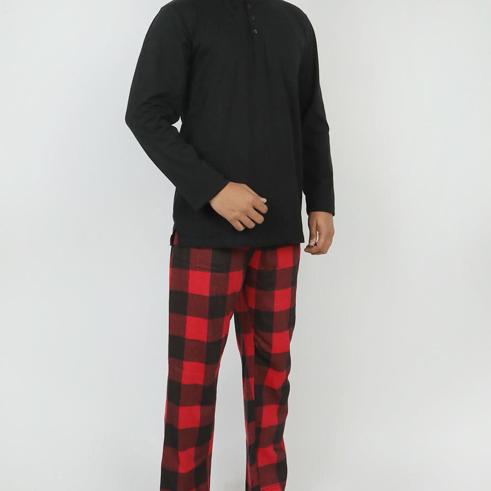 Men's Full Sleeves Night Suit - Black, Men's Nightwear, Chase Value, Chase Value