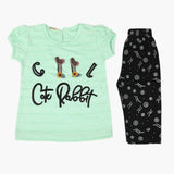 Girls Half Sleeves Suit - Light Green, Girls Suits, Chase Value, Chase Value