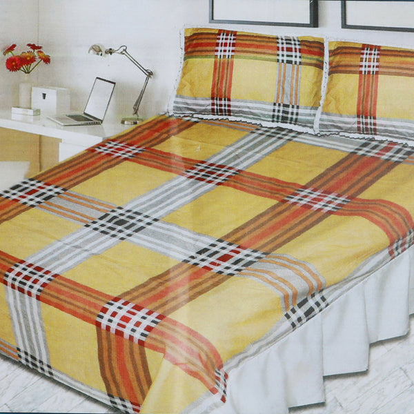 Printed Cotton Frill Double Bed Sheet - D, Double Size Bed Sheet, Chase Value, Chase Value