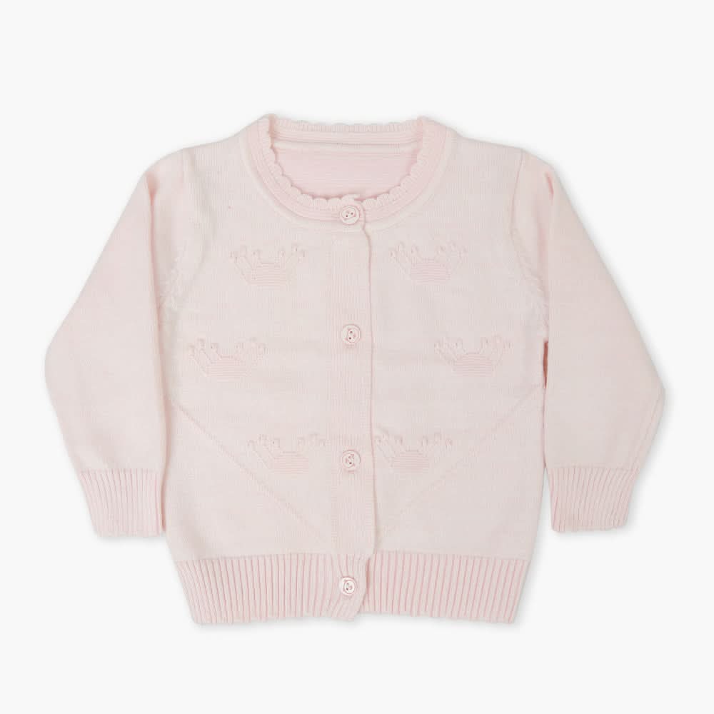 Newborn Girls Sweater - Light Pink, Newborn Girls Winterwear, Chase Value, Chase Value