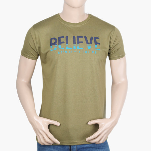 Men's Half Sleeves T-Shirt - Olive Green, Men's T-Shirts & Polos, Chase Value, Chase Value