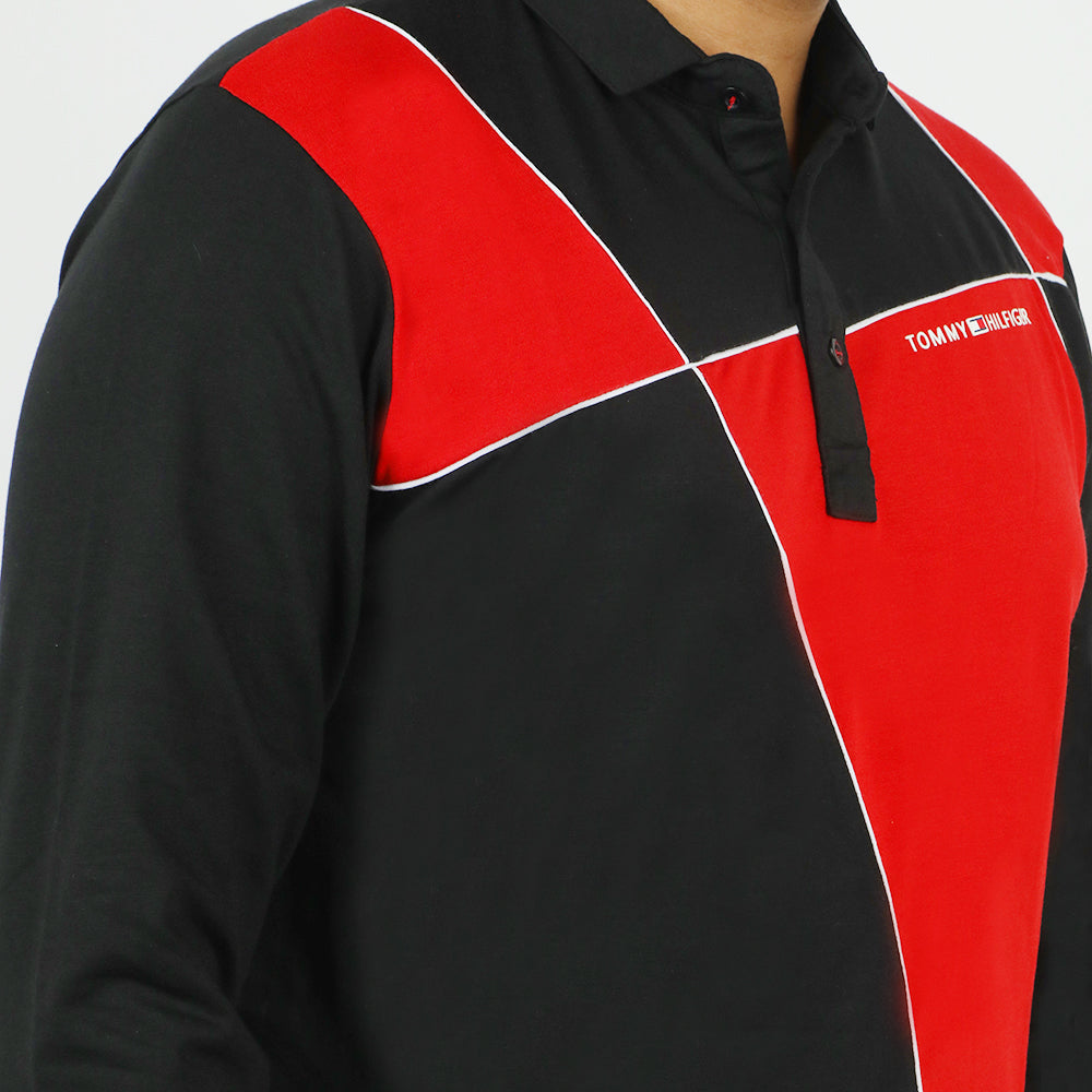 Men's Full Sleeves Polo T-Shirt - Black, Men's T-Shirts & Polos, Chase Value, Chase Value