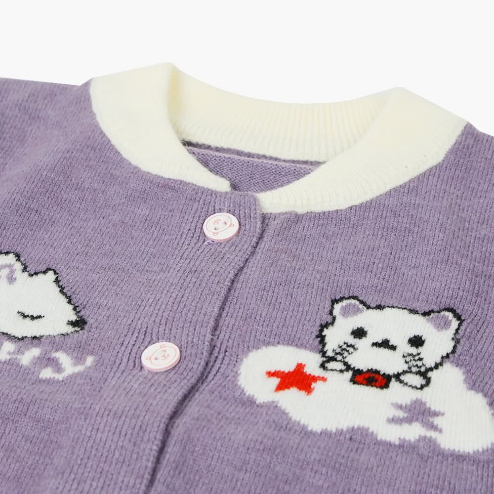 Newborn Girls Sweater - Purple, Newborn Girls Winterwear, Chase Value, Chase Value