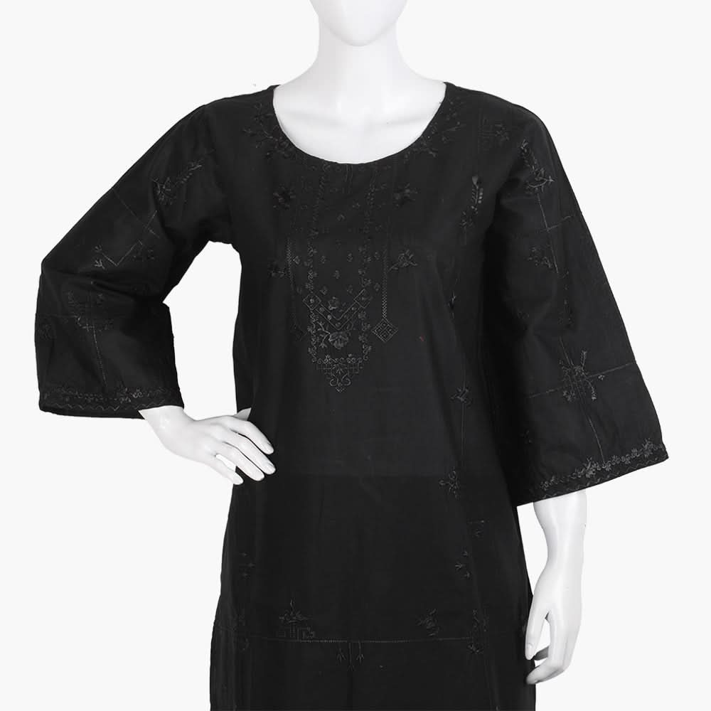Women's Embroidered 2Pcs Suit - Black, Women Shalwar Suits, Chase Value, Chase Value