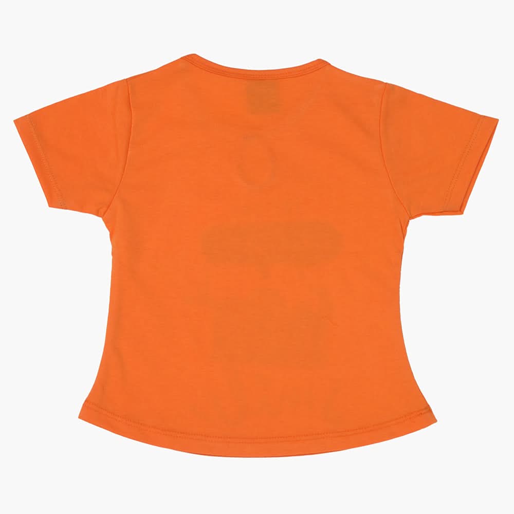 Girls Half Sleeves T-Shirt - Orange, Girls T-Shirts, Chase Value, Chase Value