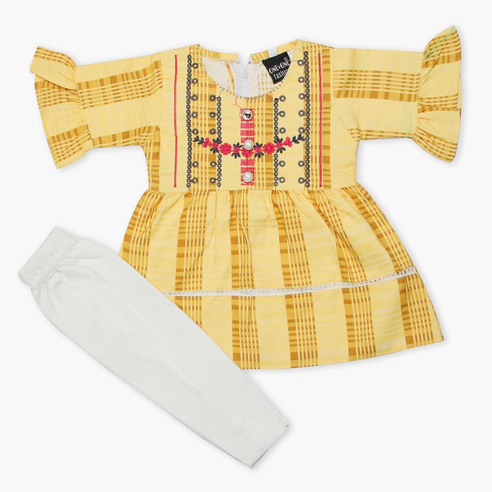 Newborn  Girls Full Sleeves Suit - Yellow, Newborn Girls Winterwear, Chase Value, Chase Value