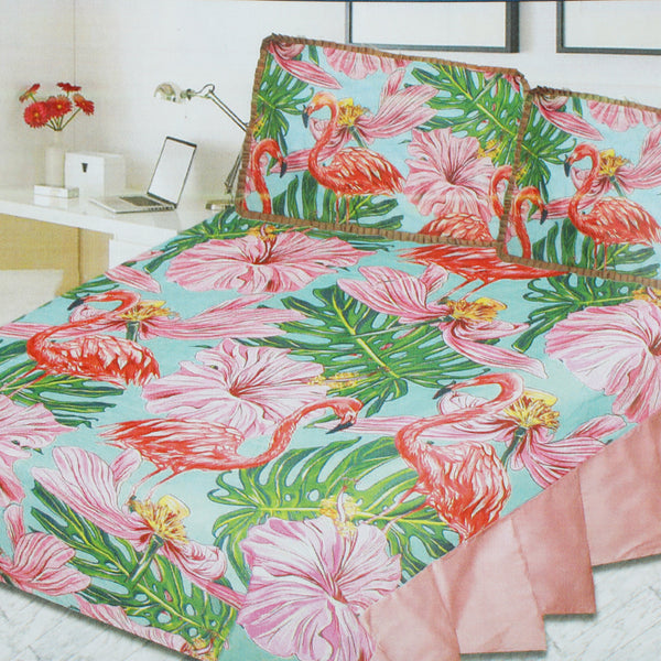 Printed Cotton Frill Double Bed Sheet - C, Double Size Bed Sheet, Chase Value, Chase Value