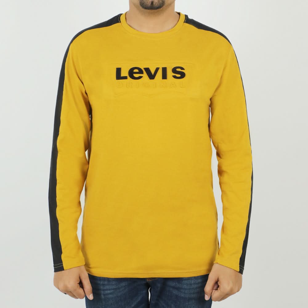 Men's Full Sleeves Round Neck T-Shirt - Mustard, Men's T-Shirts & Polos, Chase Value, Chase Value