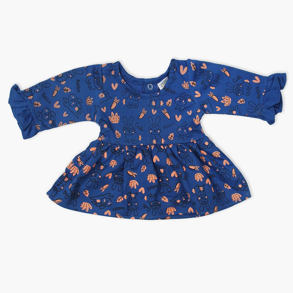Newborn Girls Frock - Blue, Newborn Girls Winterwear, Chase Value, Chase Value