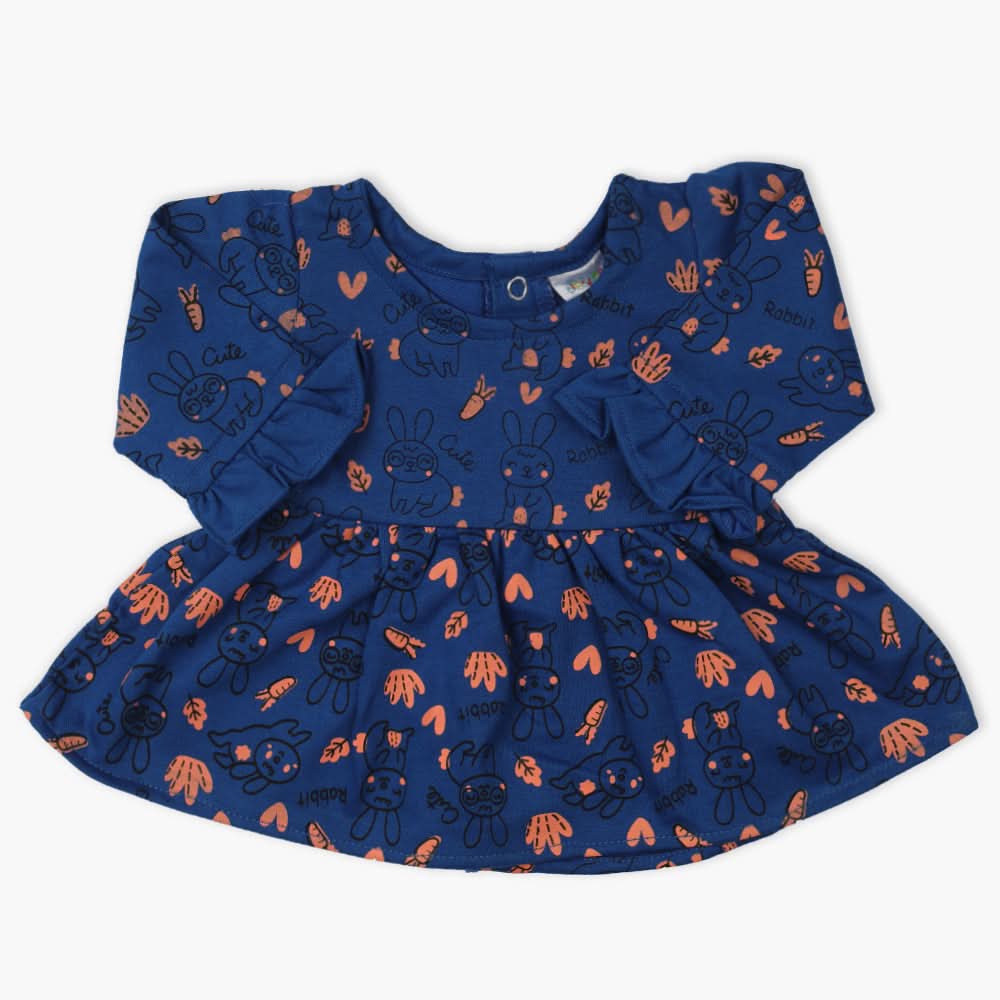 Newborn Girls Frock - Blue, Newborn Girls Winterwear, Chase Value, Chase Value