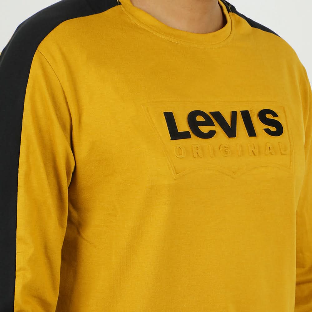 Men's Full Sleeves Round Neck T-Shirt - Mustard, Men's T-Shirts & Polos, Chase Value, Chase Value