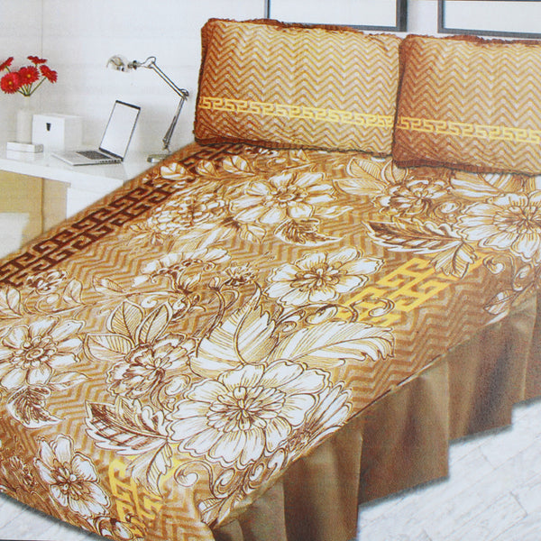 Printed Cotton Frill Double Bed Sheet - B, Double Size Bed Sheet, Chase Value, Chase Value