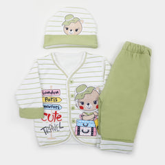 Newborn Girls Full Sleeves Suit - Green