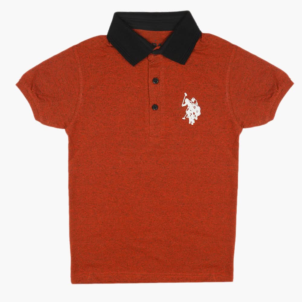 Boys Half Sleeves Polo T-Shirt - Rust, Boys T-Shirts, Chase Value, Chase Value