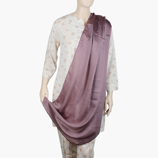 Women's Banarsi Silk Plain Dupatta - Purple, Women Dupatta, Chase Value, Chase Value