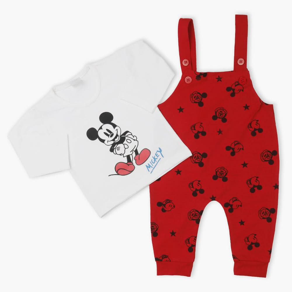 Newborn Girls Full Sleeves  Romper 2Pcs - Red, Newborn Girls Winterwear, Chase Value, Chase Value