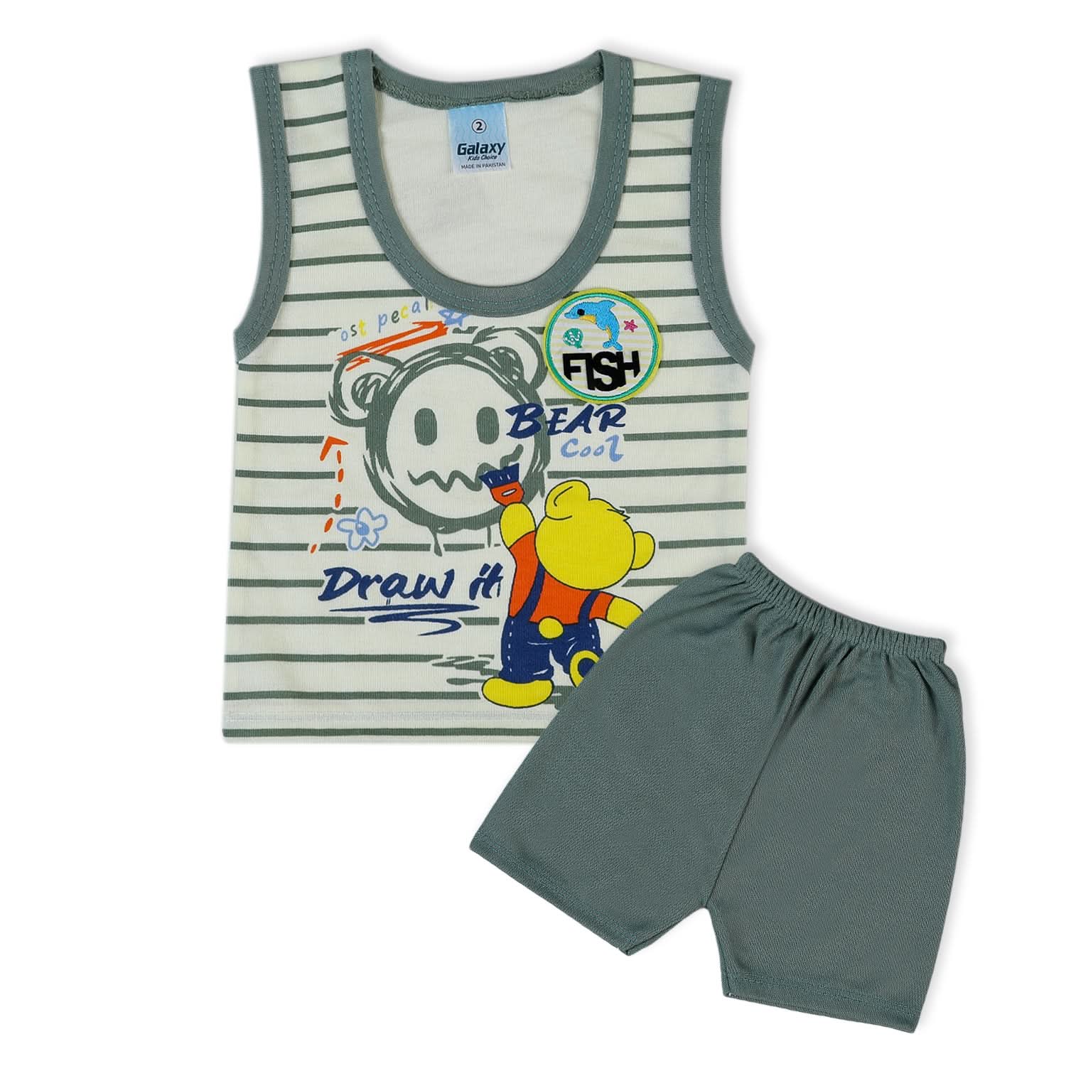 Newborn Boys Sando Suit - Steel Green, Newborn Boys Sets & Suits, Chase Value, Chase Value