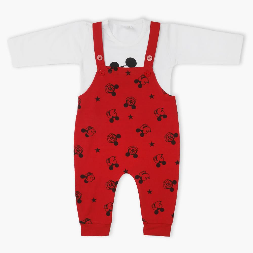 Newborn Girls Full Sleeves  Romper 2Pcs - Red, Newborn Girls Winterwear, Chase Value, Chase Value