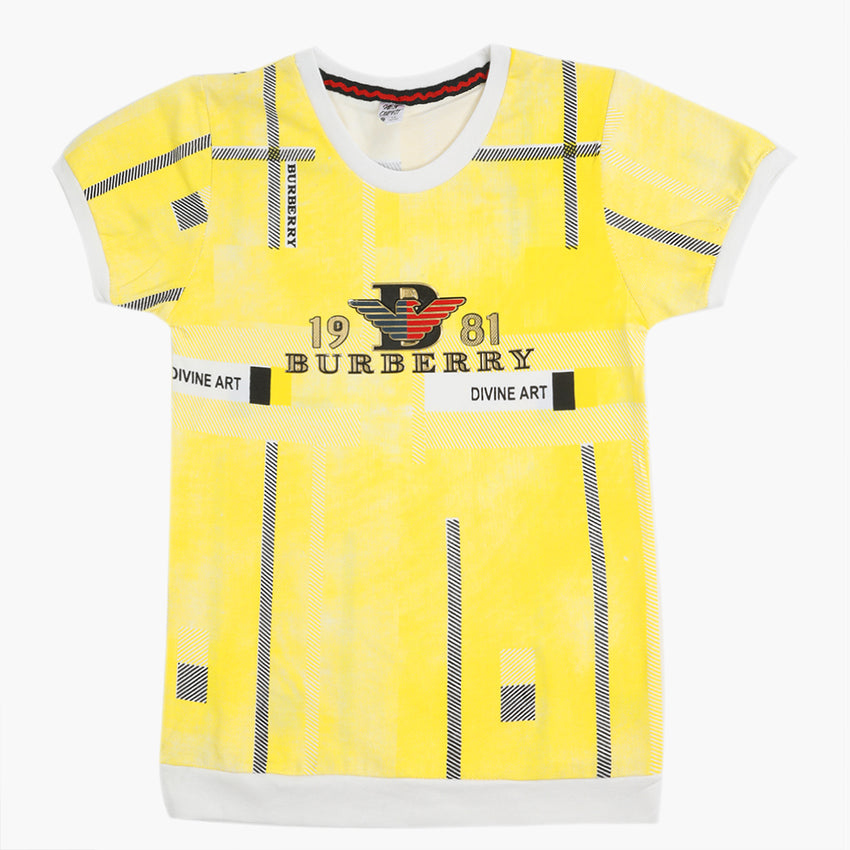 Boys Half Sleeves T-Shirt - Yellow, Boys T-Shirts, Chase Value, Chase Value