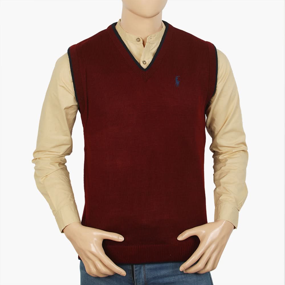Men's Sleevless Sweater - Maroon, Men's Sweater & Sweat Shirts, Chase Value, Chase Value